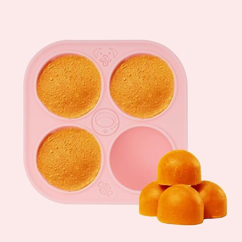 Silicone Dog Treats Molds for Woof Pupsicle Large Dog Toy, 4 Cavities Reusable Dog Treat Tray for Freezing Puppy Treat Mold for Making Dog Snack Easy to Release (Pink) in Saudi Arabia