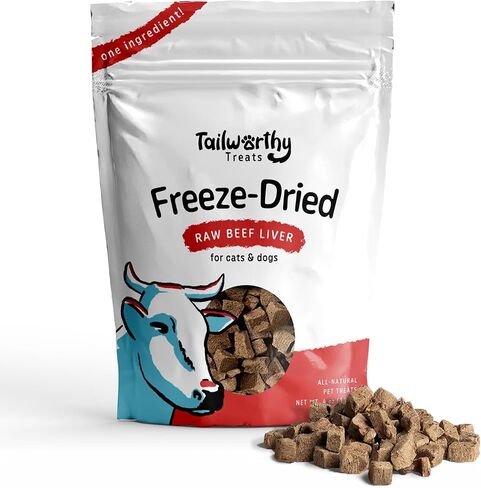 Beef Liver Treats, 4oz, Freeze-Dried Raw Training Dog & Cat Food Topper in Saudi Arabia