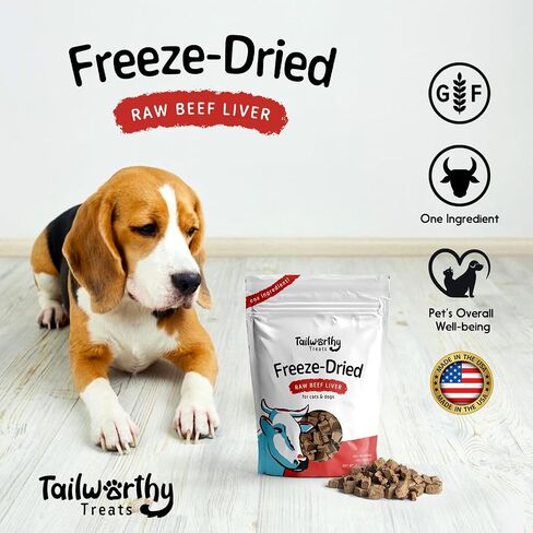 Beef Liver Treats, 4oz, Freeze-Dried Raw Training Dog & Cat Food Topper in Saudi Arabia
