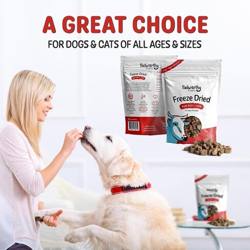 Beef Liver Treats, 4oz, Freeze-Dried Raw Training Dog & Cat Food Topper in Saudi Arabia