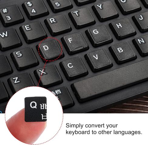 PATIKIL Korean Keyboard Layout Stickers, 4 Pack Universal Keyboard Replacement Cover for Notebook Desktop Computer, Black Background White Lettering in Saudi Arabia
