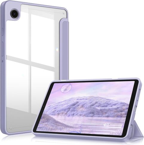 Fintie Hybrid Slim Case for Samsung Galaxy Tab A9 8.7 Inch 2023 Model (SM-X110/X115/X117), Shockproof Cover with Clear Transparent Back Shell, Lilac Purple in Saudi Arabia