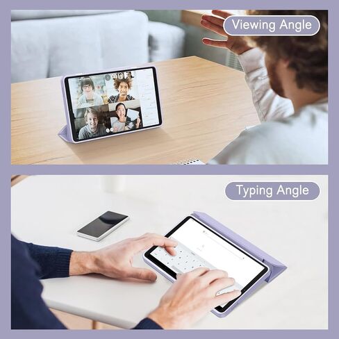 Fintie Hybrid Slim Case for Samsung Galaxy Tab A9 8.7 Inch 2023 Model (SM-X110/X115/X117), Shockproof Cover with Clear Transparent Back Shell, Lilac Purple in Saudi Arabia