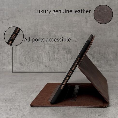 Porter Riley - Leather Case for iPad Pro 11" 4th, 3rd, 2nd & 1st Gen - 2022-2018 Release. Premium Genuine Leather Stand/Cover/Flip Case (Chocolate Brown) in Saudi Arabia