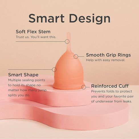Saalt Soft Menstrual Cup - Best Sensitive Reusable Period Cup - Wear for 12 Hours - Tampon and Pad Alternative (Regular (Pack of 1), Desert Blush) in Saudi Arabia