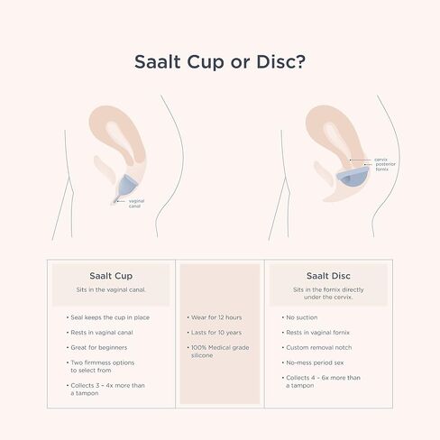 Saalt Soft Menstrual Cup - Best Sensitive Reusable Period Cup - Wear for 12 Hours - Tampon and Pad Alternative (Regular (Pack of 1), Desert Blush) in Saudi Arabia