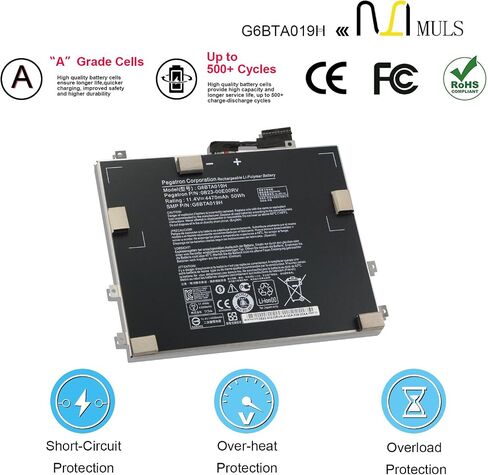 MULS 50Wh G6BTA019H استبدال بطارية الجهاز اللوحي لمايكروسوفت Wacom cintiq Companion 2 DTH-W1310 سلسلة الكمبيوتر اللوحي 0B23-00E00RV 4470mAh 3-Cell in Saudi Arabia
