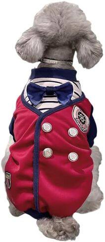 Autumn and Winter pet Dog Apparel 2 Legged Clothes British Preppy Style Coat for Warm Add Fluff Soft Velvet Casual Jumpsuit for Small Medium Bichon Frise Schnauzer Poodle Teddy Dog (X-Large) in Saudi Arabia