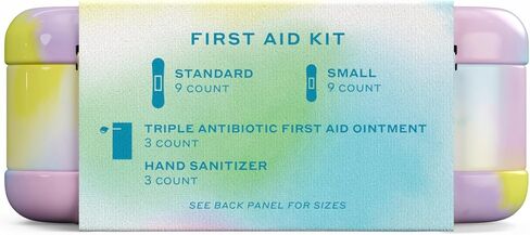 Welly Quick Fix Colorwash, On The Go First Aid Kit, Assorted Bandages, Ointments, and Hand Sanitizer, Tie Dye Patterns, 2 Pack in Kuwait