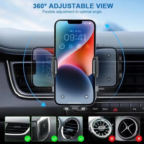 Universal 360 Degree Rotating car air Vent Phone Holder with Metal Hook Mobile car Phone Holder Mount for car in Saudi Arabia
