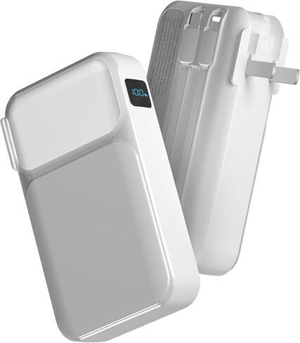 Portable Charger with Built-in Cables & AC Wall Plug, 22.5W Fast Charging 38800mAh USB C in & Out Power bank, Travel Essentials LED Display Phone Battery Pack, Compatible with iPhone Android, etc in Saudi Arabia