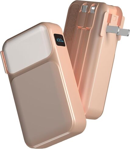 Portable Charger with Built-in Cables & AC Wall Plug, 22.5W Fast Charging 38800mAh USB C in & Out Power bank, Travel Essentials LED Display Phone Battery Pack, Compatible with iPhone Android, etc in Saudi Arabia