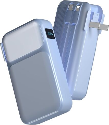 Portable Charger with Built-in Cables & AC Wall Plug, 22.5W Fast Charging 38800mAh USB C in & Out Power bank, Travel Essentials LED Display Phone Battery Pack, Compatible with iPhone Android, etc in Saudi Arabia