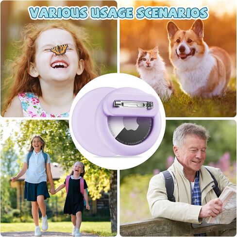 for AirTag Holder 4 Pack for Kids Hidden,Black+White+Pink+Purple | for Apple Air Tags 1st & 2nd Gen,Hidden Discreet Toddler Tracker, for School Uniforms, Clothes, Backpack,Shoes & Dog Collar in Saudi Arabia