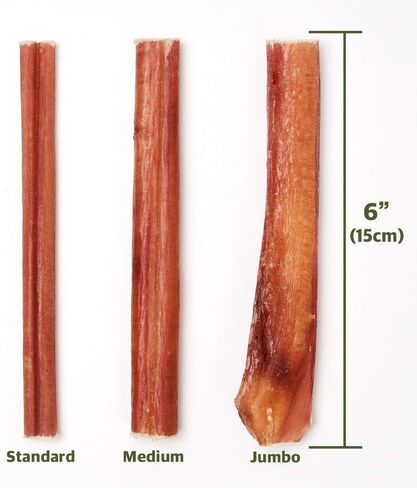 Odor-Free Bully Sticks (6 Inch, 6 Pack Medium Thickness), Fully Digestible 100% Beef Pizzle Chews, Grass-Fed, Grain-Free, Natural Long-Lasting Chews for Small & Large Dogs -6 Count in Saudi Arabia