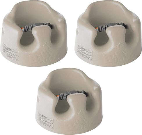 Bumbo Infant Floor Seat Baby Sit Up Chair and Sitting Support for 3 to 12 Months Old with 3 Point Adjustable Safety Strap, 3 Pack, Hemlock Green in Kuwait