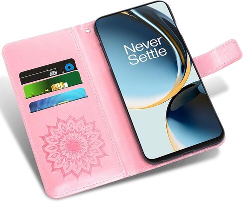 Phone Case for OnePlus Nord N30 5G/CE 3 Lite Wallet with Tempered Glass Screen Protector and Leather Slim Flip Cover Card Holder Stand Cell Accessories OPPO K11x/One Plus 1 1+ N 30/CE3 Women Rose Gold in Saudi Arabia