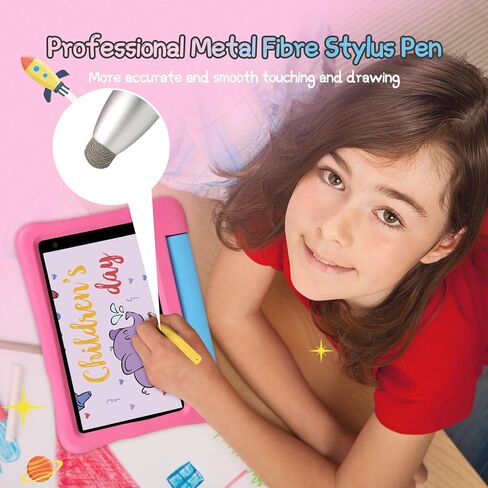 تابلت للأطفال، أجهزة لوحية للأطفال الصغار، شاشة IPS عالية الدقة 7 بوصة، أندرويد 12، رباعي النواة 2.0 جيجا هرتز، 6 جيجابايت + 64 جيجابايت، 5 جيجا واي فاي، بطارية 3500 مللي أمبير، أدوات الرقابة الأبوية، حافظة EVA مضادة للأطفال مع قلم (أزرق) in Kuwait