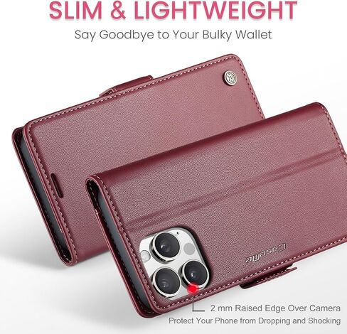 حافظة قابلة للطي لهاتف iPhone 16 Pro، [RFID Blocking] محفظة من جلد البولي يوريثان حافظة قابلة للطي مع حامل بطاقة وغطاء هاتف مقاوم للصدمات للرجال والنساء لهاتف iPhone 16 Pro مقاس 6.3 بوصة (أسود) in Kuwait