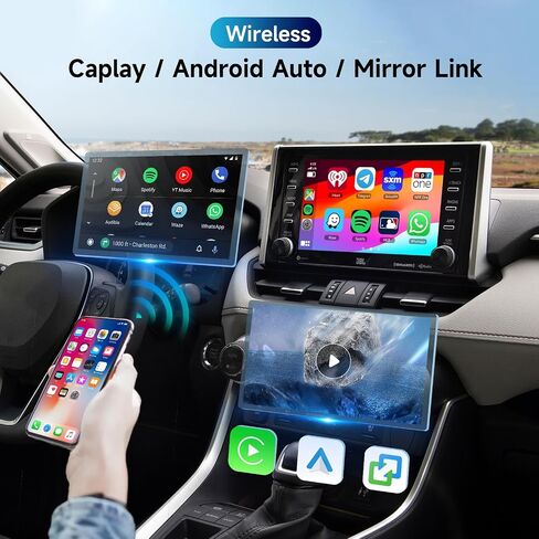 محول تلقائي Carplay Android من Rimoody لسيارة Toyota مع Entune2.0 2014-2019، يناسب Tundra/Highlander/RAV4/Tacoma/Camry/Corolla/Avalon/Prius/CH-R/Sienna in Saudi Arabia