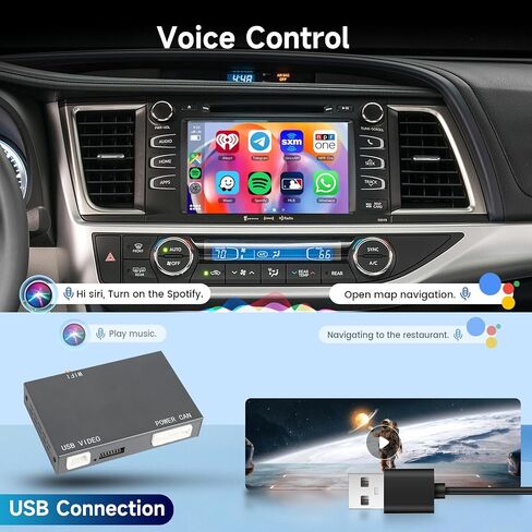 محول تلقائي Carplay Android من Rimoody لسيارة Toyota مع Entune2.0 2014-2019، يناسب Tundra/Highlander/RAV4/Tacoma/Camry/Corolla/Avalon/Prius/CH-R/Sienna in Saudi Arabia