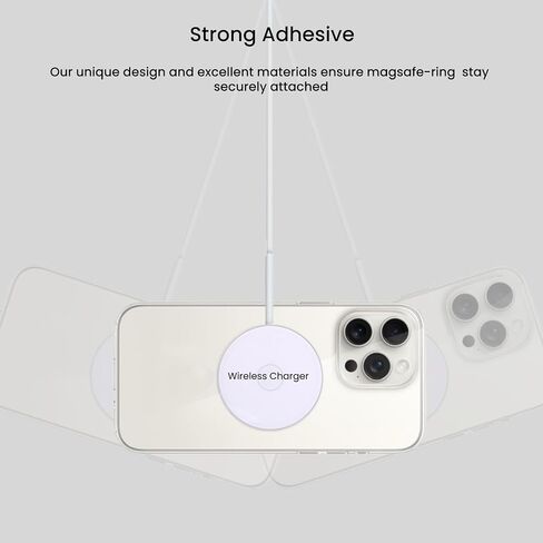 4 أسود متوافق مع ملصق حلقة MagSafe، ترقية الحافظة إلى MagSafe، طقم تحويل حلقة معدنية لشاحن لاسلكي مغناطيسي عالمي لهاتف iPhone16/15/14/13/12، GalaxyS23/22/21، Google Pixel8/7/6/5Series in Kuwait