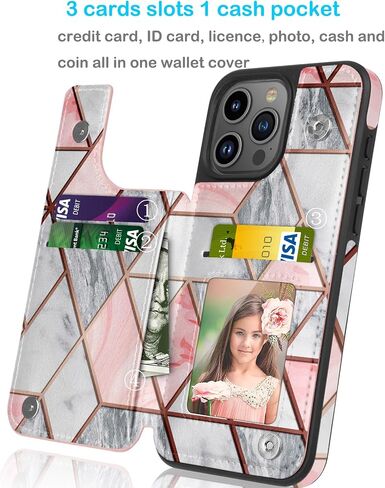 Tekcoo Wallet Case Compatible For iPhone 15 Pro Max | 2023 | 6.7 inch | Minimalist Luxury PU Leather ID Cash Credit Card Holder Slots Magnetic Closure Kickstand Folio Flip Slim Protective Cover -Black in Saudi Arabia