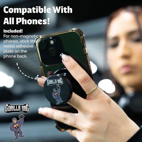 Phone Mount, Black, Magnetic, Adjustable, 360 Swivel, Compatible with iPhone in Saudi Arabia