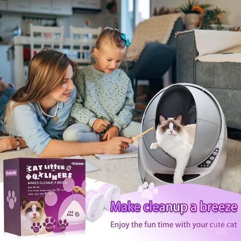 50 Pack Drawstring Cat Litter Box Liners Compatible with Litter-Robot 3/4, Waste Bags Heavy Duty for Automatic Self Cleaning Litter Box in Saudi Arabia