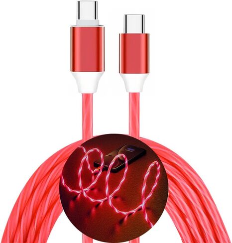 كابل شحن USB C إلى USB C، كابل شحن USB C Led، شاحن إضاءة من النوع C، كابل شحن سريع 3A، متوافق مع iPhone15/15Pro/15Plus، S23/S22 (3.3 قدم، أرجواني) in Saudi Arabia