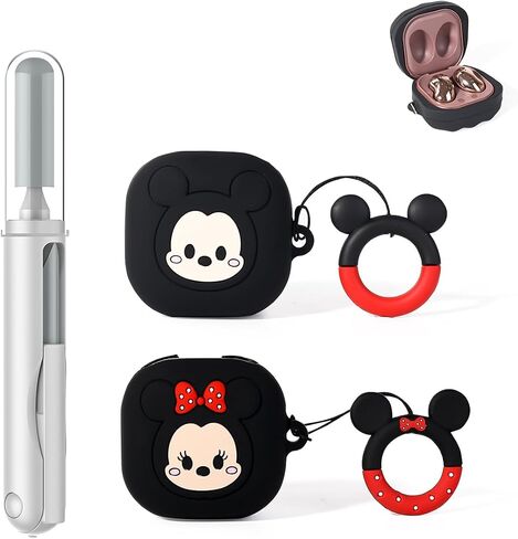 (2 Pack+ Cleaning Pen) Suublg Case for Galaxy Buds FE (2023) / Buds2 Pro (2022) / Buds 2 (2021) / Buds Pro (2021) / Buds Live (2020) Protective Silicone Cover with 3 in 1 Cleaning Brush Pen Tools in Saudi Arabia