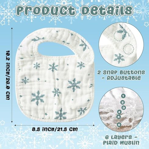Zainpe 6Pcs Snap Muslin Cotton Baby Bibs Halloween Ghosts Pumpkin Bat Pattern Infants Drooling Bib Soft Absorbent Adjustable Burp Cloths Feeding Bibs for Newborns Toddlers Teething Eating 0-36 Months in Kuwait