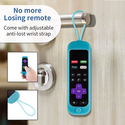 2 حزمة Roku غطاء حماية من السيليكون لجهاز Roku TV TCL Roku 2/3/4/ Express/Premiere/Voice/Streaming Stick/Ultra RC280 مضاد للانزلاق عن بعد مضاد للفقدان يتوهج في الظلام (أخضر متوهج + أزرق) in Saudi Arabia