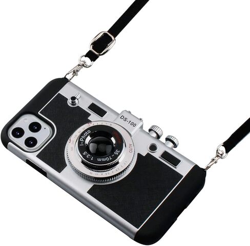 Awsaccy Emily in Paris Phone Case for iPhone 15 Pro Max 6.7 inch 2023 Camera Case Vintage Cover Cute 3D Cool Unique Design Silicone Case with Removable Neck Strap Lanyard for Girls Women Black in Saudi Arabia