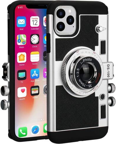 Awsaccy Emily in Paris Phone Case for iPhone 15 Pro Max 6.7 inch 2023 Camera Case Vintage Cover Cute 3D Cool Unique Design Silicone Case with Removable Neck Strap Lanyard for Girls Women Black in Saudi Arabia
