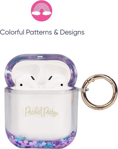 Packed Party for AirPods Case Cover, Soft Silicone Protective Cover with Detachable Gold Hook, Compatible with Apple AirPods 2nd 1st Generation Charging Case, in Bloom Earbuds Case Cover in Saudi Arabia