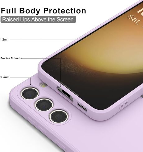 حافظة Vanjua لهاتف Samsung Galaxy S23 (فقط)، غطاء حماية كامل الجسم من السيليكون السائل الأنيق متوافق مع حافظة هاتف Samsung Galaxy S23 5G 6.1 بوصة (بنفسجي) in Kuwait