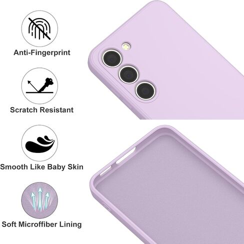 حافظة Vanjua لهاتف Samsung Galaxy S23 (فقط)، غطاء حماية كامل الجسم من السيليكون السائل الأنيق متوافق مع حافظة هاتف Samsung Galaxy S23 5G 6.1 بوصة (بنفسجي) in Kuwait
