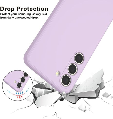 حافظة Vanjua لهاتف Samsung Galaxy S23 (فقط)، غطاء حماية كامل الجسم من السيليكون السائل الأنيق متوافق مع حافظة هاتف Samsung Galaxy S23 5G 6.1 بوصة (بنفسجي) in Kuwait