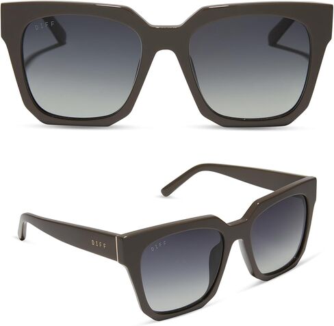 نظارات شمسية أريانا II مربعة التصميم للنساء من دي إف إف، حماية مستقطبة من الأشعة فوق البنفسجية 400، كافيه أولي + بني متدرج in Kuwait