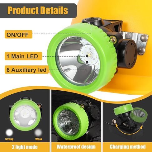 Mining Headlight Coon Hunting Light Mining Lights Rechargeable Mining Cap Lamp Flashlight 7 LEDs Explosion Proof Hard Hat BK3000 for Hunting Fishing Hiking(Blue) in Kuwait