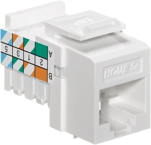 Leviton 5EHOM-RW5 Home 5e Snap-In Connector, T568A/B Wiring, White in Saudi Arabia