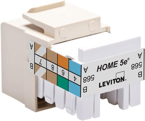 Leviton 5EHOM-RW5 Home 5e موصل إضافي، سلك T568A/B، أبيض in Saudi Arabia