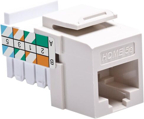 Leviton 5EHOM-RW5 Home 5e Snap-In Connector, T568A/B Wiring, White in Saudi Arabia