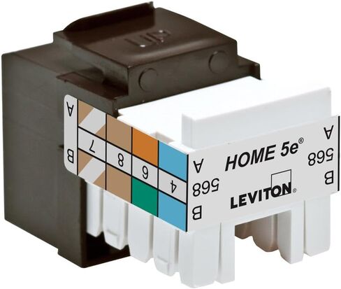 Leviton 5EHOM-RW5 Home 5e Snap-In Connector, T568A/B Wiring, White in Saudi Arabia
