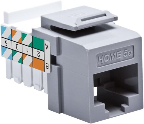 Leviton 5EHOM-RW5 Home 5e Snap-In Connector, T568A/B Wiring, White in Saudi Arabia