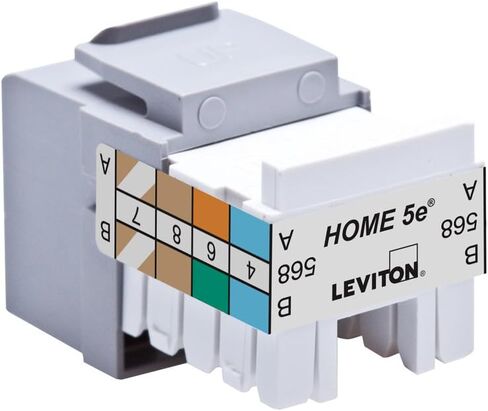 Leviton 5EHOM-RW5 Home 5e Snap-In Connector, T568A/B Wiring, White in Saudi Arabia