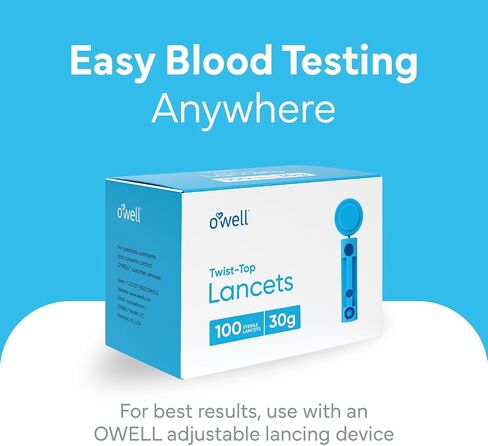 Twist Top Lancets for Diabetes Testing, 26 Gauge Diabetic Lancets for Blood Testing, Glucose and Keto Testing – Sterile Lancets Fits Most Lancing Devices - 26g Blood Sugar Lancets (100ct) in Kuwait