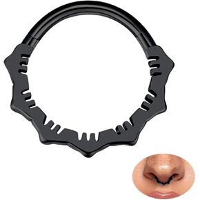MissNity 16G Clicker Rings 316L حلقات مفصلية من الفولاذ الجراحي للحاجز والديث والغضاريف مجوهرات ثقب شحمة الأذن، قطر 8 مم، 10 مم in Kuwait