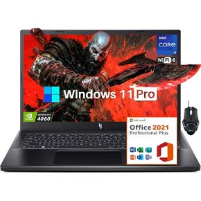 acer Nitro V16 Gaming Laptop 2024, 8-Core AMD Ryzen 7-8845HS Up to 5.10 GHz, GeForce RTX 4060, 32GB DDR5 RAM, 2TB SSD, 16" WUXGA 165Hz, Wi-Fi 6E, Backlit Keyboard, Office Lifetime License & Win11 Pro